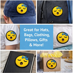 ลายปักหน้ายิ้มหลับใหล แพทช์หน้ายิ้มปิดตา พร้อมลายปักด้วยเครื่องจักร Zzz - Product Image 5