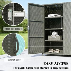 Armadio da Esterno Grigio Scuro con Pratica Piattaforma per Organizzazione - Product Image 4
