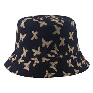 Sublimation Print Double Side Wear Reversible 100% Cotton Summer Outdoor <b>Bucket</b> Sun <b>Hat</b> Men and <b>Women</b> - Product Image 5