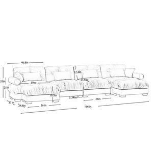 Divano Sezionale Moderno a U in Velluto, 4 Posti, con Pouf Mobili, Convertibile, Profondo e Confortevole, Imbottito per Soggiorno - Product Image 4