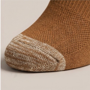 Crew <b>Socks</b> <b>Brown</b> Striped Ribbed Knitted Cotton Bamboo Fiber Breathable Casual Daily Wear Autumn Adults - Product Image 6