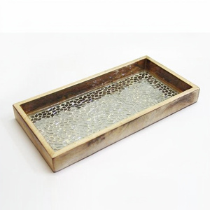 Bandeja Metálica Funcional Sin Asas Para Facilitar el Uso, Perfecta Para Servir en el Hogar, Reuniones de Oficina y Uso Decorativo Diario - Product Image 1