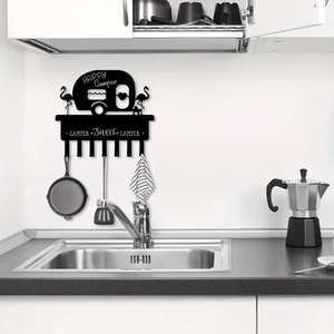 CIFbuy Heavy-Duty 3-Tier Iron Wall Shelf <b>Hooks</b> Space-Saving Storage Organizer for Kitchen Bathroom Entryway-<b>Display</b> Shelves - Product Image 6