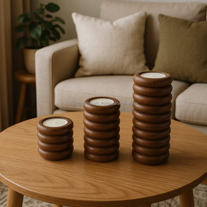 Support de T-Light Fusion Rustique en Bois et Résine pour Décoration de Maison Durable Écologique et But de Décoration de Festival - Product Image 5