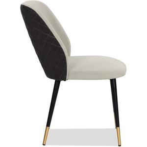 Modern Luxury Velvet Upholstered <b>Dining</b> <b>Chair</b> Two Tone Solid Wood Legs Brass Tips Accent <b>Chair</b> for Hotel Restaurant - Product Image 2