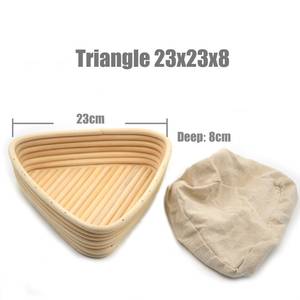Cesta Triangular para Fermentación de Masa de Panadería con Batidor de Masa, Cortador de Pan y Forro Ecológico de Ratán - Product Image 6