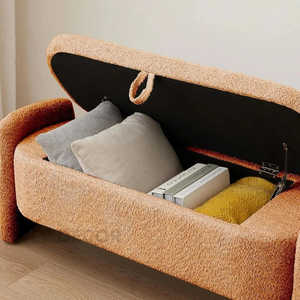 Nahla Contemporary Minimalist Lift Top Organisateur de banc de rangement pour le salon, l'entrée et la chambre à coucher - Product Image 2