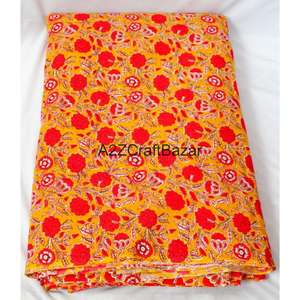 Tissu en coton 100% imprimé à la main avec des motifs floraux indiens, pour filles et femmes, séchage rapide, respirant, écologique, léger, vêtements d'été - Product Image 4