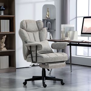 Sedia da Ufficio Ergonomica Reclinabile per Persone Alte e Robuste, Capacità 180 kg, Schienale Alto, Poggiapiedi, Supporto Lombare, Base in Nylon Grigio, Materiale PU - Product Image 2