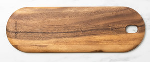Petite planche de bois ronde en bois servant de plateau en cristal présentoir de luxe avec poignées décor de fabrication du Vietnam - Product Image 2