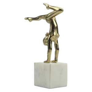 Jaffs Exports Aluminium 28cm H X 8cm W X 21.5cm L Golden Gymnast Figurine Sculpture Handmade Artistic Modern Tabletop Decor Home - Product Image 6