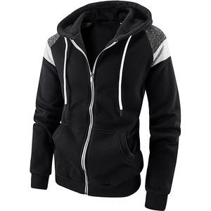 Sweat-shirt à capuche décontracté en polaire pour homme, fermeture éclair sur le devant, chaud et idéal pour la superposition - Product Image 1