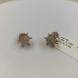 Pendientes de Diamantes Naturales de 0.41 Ct en Oro Rosa de Moda, Joyería Fina para Mujer, para Bodas y Fiestas, Lujosos, Certificados por IGI, Chapados en Rodio - Product Image 4