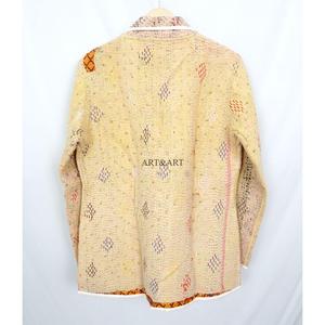 Women's Handmade Knitted Standard Cotton Gudari <b>Jacket</b> Assorted Vintage Reversible Ethnic Winter Indian Style <b>Kantha</b> Front - Product Image 6