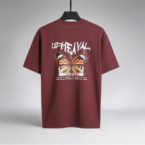 Camiseta Casual Color Granate Oscuro para Hombre, para Verano, 200 GSM, 70% Algodón, 30% Poliéster CVC, Secado Rápido, Manga Corta, al por Mayor - Product Image 2