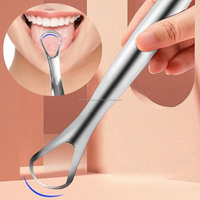 WORLD PRECISION SURGICAL Ensemble de gratte-langue réutilisables en acier inoxydable, écologiques, 2 formes de cuillères en U, personnalisables