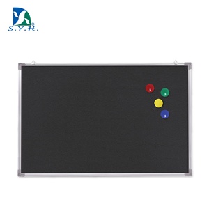 Tablero de notas de tela de terciopelo negro con borde de aluminio para organización y exhibición en la oficina - Product Image 1