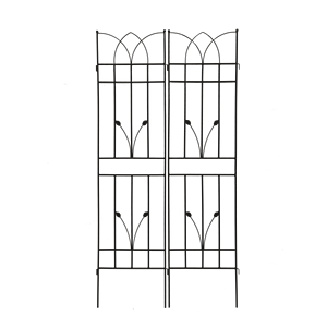Set di 4 Tralicci da Giardino in Metallo Antiruggine 180 cm x 45 cm Neri, Supporto per Fiori da Esterno per Piante Rampicanti - Product Image 1