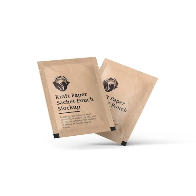Biyobozunur gıda sınıfı şeker tozu gıda için özelleştirilmiş Kraft kağıt poşet ambalaj poşet çanta
