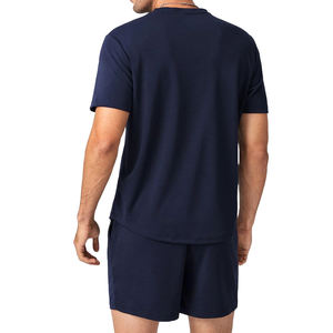 Conjunto de verano para hombre, conjunto de algodón transpirable, camisa de manga corta y pantalones cortos a juego, ropa informal cómoda, conjunto para vacaciones en la playa - Product Image 2
