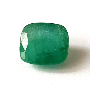 Pierre précieuse naturelle émeraude verte zambienne de 5 carats, taille coussin, facettée, pour la fabrication de bijoux - Product Image 1