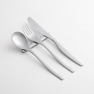 Juego de Cubiertos de Acero Inoxidable con Acabado Mate, Minimalista, Resistente al Óxido, Apto para Lavavajillas, Cuchillo, Tenedor y Cuchara - Product Image 5