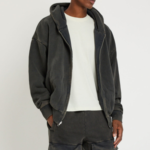 OEM Men's Heavyweight Acid Wash <b>Zip</b> Hoodie Soft Comfortable Street Fashion Tracksuit Bulk Production Premium Quality - Product Image 1