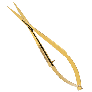 Ciseaux à cuticules couleur or titane, polissage miroir, lames de coupe courbées de précision, 5 pouces, ciseaux à cuticules pour manucure - Product Image 1