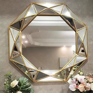Luxury <b>Round</b> Silver Beveled Glass Handmade Contemporary Wall <b>Mirror</b> for Bedroom <b>Bathroom</b> REHMAN CRAFT - Product Image 1