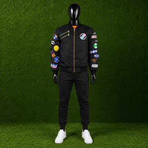 แจ็คเก็ตบอมเบอร์แบบมัลติแพทช์สำหรับผู้ชาย สไตล์สตรีทแวร์ ฮิปฮอป สีดำ แจ็คเก็ตนักบิน MA-1 เสื้อกันลม เสื้อคลุมมอเตอร์ไซค์ เสื้อผ้าแฟชั่น - Product Image 3