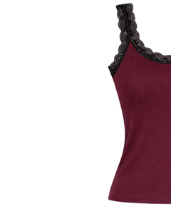 Camisola personalizada para mujer con encaje, algodón, corte ajustado, sin mangas, top de verano, informal, transpirable, suave, para uso diario. - Product Image 4