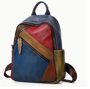 Genuine Leather Solid Vintage <b>Backpack</b> with Large Capacity Adjustable <b>Strap</b> Zipper Closure Unisex Fashion Daily Use - Product Image 6