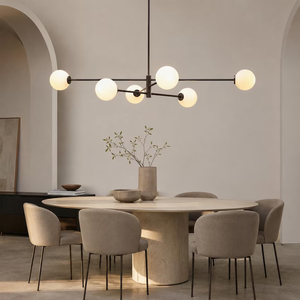 Brass Sputnik Chandelier <b>Glass</b> Globe Shade Mid Century Modern Dining Room <b>Ceiling</b> Light Decorative <b>Pendant</b> Fixture - Product Image 5