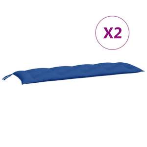 Lot de 2 coussins de banc de jardin en tissu Oxford bleu 100 % polyester – Coussins et oreillers d'extérieur élégants - Product Image 2