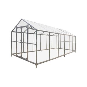 Serra Tradizionale 8FT X 20FT con Telaio in Acciaio Zincato, Tetto in Policarbonato a Doppia Parete, Pareti Solide Trasparenti TMG GH821 - Product Image 1