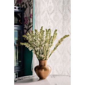 Vase en métal finition laiton minimaliste moderne, pot de fleurs doré de luxe, centre de table décoratif, vase artistique pour la maison et l'hôtel - Product Image 1
