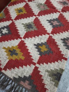 Tapis Kilim Rustique Style Ferme Tissé à la Main Bohème Géométrique Tribal pour Entrée, Couloir, Balcon, Décoration de Sol et d'Intérieur - Product Image 4