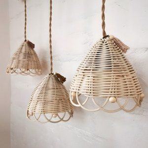 Kids room <b>light</b> shade <b>cheap</b> cost lamp cover rattan ceiling pendant lampshade weaving lampshades - Product Image 4