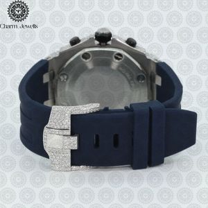 Reloj Cronógrafo de Acero Inoxidable de Lujo Charm Jewells, 40 mm, Esfera Analógica, Cristal, Correa de Silicona, Unisex, Mecánico, de Moda - Product Image 4