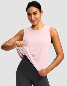 Camiseta sin mangas premium para mujer, de algodón acanalado, estilo casual, ajustada, transpirable, para verano, espalda cruzada, para gimnasio, yoga, entrenamiento, top corto - Product Image 1