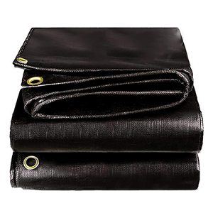 Bâche de protection extérieure multi-usages, résistante à l'eau et aux déchirures, en PVC noir argenté personnalisé - Product Image 5