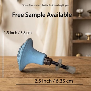 Pomo y Tirador de Cerámica Azul Industrial Ecológico para Muebles de Cocina, Cajones, Cómodas y Dormitorios - Product Image 4