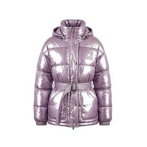 Hooded Quilted Waterproof <b>Bubble</b> Jacket Black Full Sleeve Winter Windproof Cotton Shell Knitted Fabric Polyester Filling Stand - Product Image 1