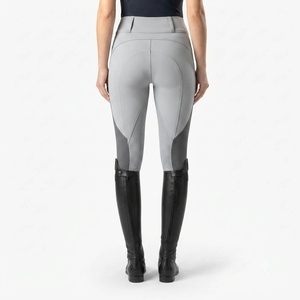WIZE Culotte d'équitation unisexe taille haute longueur intégrale en velours côtelé extensible dans quatre directions, taille élastique, imprimé gris avec logo personnalisé - Product Image 2