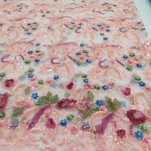 Tela bordada con cuentas hecha a mano, la más vendida, para vestido de novia con diseño personalizado de la fábrica mayorista de la India para compradores. - Product Image 1