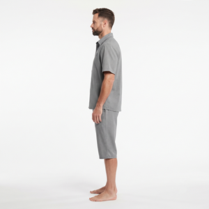 2026 Men's Casual Summer <b>Shirt</b> and <b>Shorts</b> Set <b>Button</b> <b>Up</b> <b>Short</b> <b>Sleeve</b> Two Piece Outfit Custom Wholesale - Product Image 2