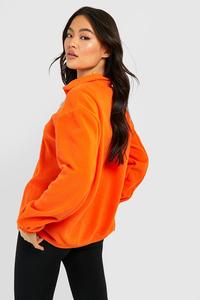 Sweat-shirt demi-zip en micro polaire pour femme, coupe décontractée, pull décontracté, fournisseur d'articles de vêtements OEM en gros, sweats à capuche pour femme - Product Image 2