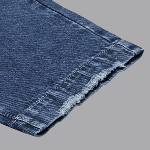 Jean en denim bleu taille mi-haute à jambe large pour femme Muzamin Apparel – Coupe décontractée, longueur complète, respirant, séchage rapide, style vintage - Product Image 6