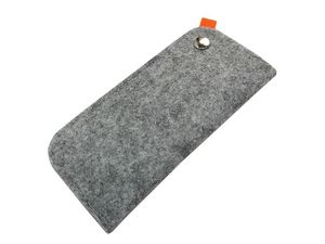 Étui à lunettes en feutre gris de style simple, pochette rectangulaire souple pour lunettes - Product Image 1