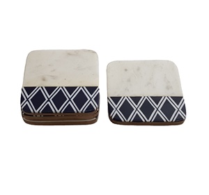 New Development Acacia Wood and Resin with Metal Inlay with High Quality Polished Custom Coasters Hot Selling 2026 - Product Image 1